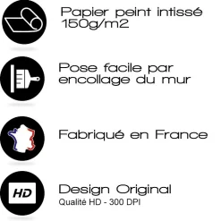 99Deco Papier peint panoramique - Campagne - Rouge - intissé : 150g/m² - 7 lés : 336x270cm* Papier Peint Panoramique