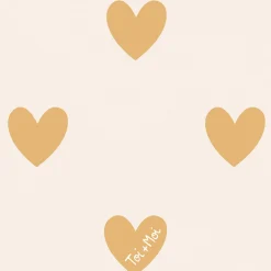 Acte Déco Papier peint panoramique enfant Amour Coeur, Jaune 375 x 250cm*Enfant Papier Peint Enfant