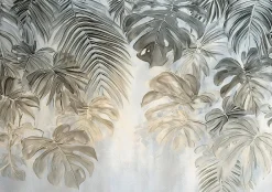 Wallarena Papier Peint Panoramique Intissé Feuilles Jungle Vert - 250x175 cm - Papier Peint Chambre et salon* Papier Peint Panoramique