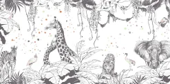 Acte Déco Papier peint panoramique enfant Scènes girafes, Gris clair 170 x 250cm*Enfant Papier Peint Enfant