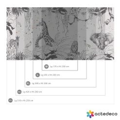 Acte Déco Papier peint panoramique enfant Scènes girafes, Gris clair 170 x 250cm*Enfant Papier Peint Enfant