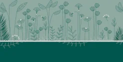 Clearance Acte Déco Papier peint panoramique enfant Mélodie des plantes, Vert 150 x 250cm