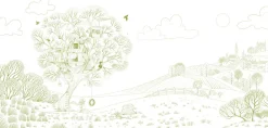 Acte Déco Papier peint panoramique enfant Cabane en plein air, Vert 450 x 250cm*Enfant Papier Peint Enfant