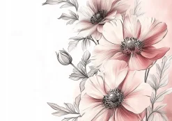Wallarena Papier Peint Panoramique Intissé Fleurs Floral 350x250 cm - Colle Inclus - Moderne Papier Peint Intissé Chambre Salon* Papier Peint Panoramique