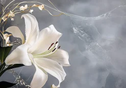 Wallarena Papier Peint Panoramique Intissé Fleurs Floral 400x280 cm - Colle Inclus - Moderne XXL Papier Peint por Chambre Salon* Papier Peint Panoramique