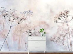 Wallarena Papier Peint Panoramique Intissé Fleurs Pissenlits Beige - 300x210 cm - Papier Peint Chambre et salon* Papier Peint Panoramique