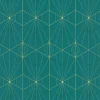 Best Lutece Papier peint Park avenue vinyle intissé motif art déco vert et or