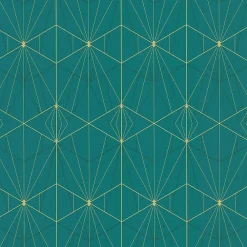 Best Lutece Papier peint Park avenue vinyle intissé motif art déco vert et or