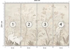 Sale Muralo Papier Peint Photo ARBRES Feuilles Oiseaux Pour Salon 368cm x 254cm