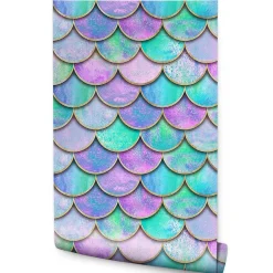 Clearance Muralo Papier Peint Pour Chambre D'Enfant ECAILLES De Sirène Colorées