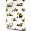 Sale Muralo Papier Peint Pour Chambre D'Enfant EXCAVATRICES Voitures De Chantier Jaunes