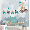 Ambiance Sticker Papier peint pré-encollé girafe et ses amis H 250 x L 240 cm*Enfant Papier Peint Enfant