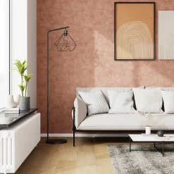 Clearance GoodHome Papier peint pré-encollé vinyle intissé uni Easy Roll Bagatelle rose l.53 x H.1005 cm