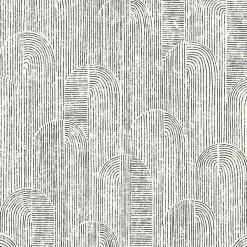 Discount GoodHome Papier peint pré-encollé vinyle intissé géométrique Easy Roll Brya noir l.53 x H.1005 cm
