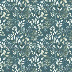 GoodHome Papier peint pré-encollé vinyle intissé fleuri Easy Roll Begonia bleu l.53 x H.1005 cm* Papier Peint Pour Chambre|Papier Peint Pré-Encollé