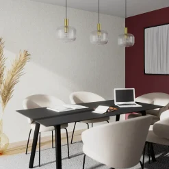 Online GoodHome Papier peint pré-encollé vinyle intissé géométrique Easy Roll Blasie beige l.53 x H.1005 cm