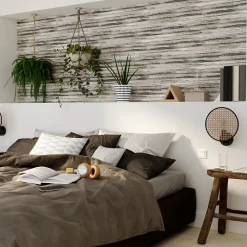 Sale GoodHome Papier peint pré-encollé vinyle intissé uni Easy Roll Arreton gris l.53 x H.1005 cm