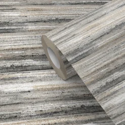 Sale GoodHome Papier peint pré-encollé vinyle intissé uni Easy Roll Arreton gris l.53 x H.1005 cm