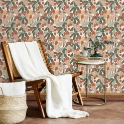 New GoodHome Papier peint pré-encollé vinyle intissé fleuri Easy Roll Bahulu multicolore l.53 x H.1005 cm