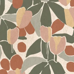 New GoodHome Papier peint pré-encollé vinyle intissé fleuri Easy Roll Bahulu multicolore l.53 x H.1005 cm