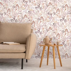 Sale GoodHome Papier peint pré-encollé vinyle intissé botanique Easy Roll Olivia rose l.53 x H.1005 cm