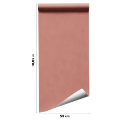 Outlet GoodHome Papier peint pré-encollé vinyle intissé uni terracotta Easy Roll Coppins l.53 x H.1005 cm