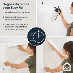 Outlet GoodHome Papier peint pré-encollé vinyle intissé uni terracotta Easy Roll Coppins l.53 x H.1005 cm