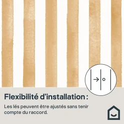 GoodHome Papier peint pré-encollé vinyle à rayures Easy Roll Satori rayures jaune ocre l.53 x H.1005 cm* Papier Peint Pour Couloir|Papier Peint Pour Chambre