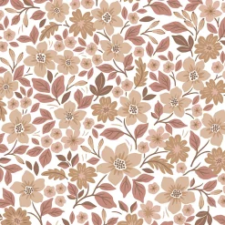 GoodHome Papier peint pré-encollé vinyle fleuri Easy Roll Aani fleurs terracotta, rose l.53 x H.1005 cm*Enfant Papier Peint Pour Couloir|Papier Peint Pré-Encollé