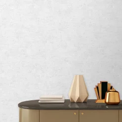 Discount GoodHome Papier peint pré-encollé vinyle intissé uni Easy Roll Bagatelle blanc l.53 x H.1005 cm