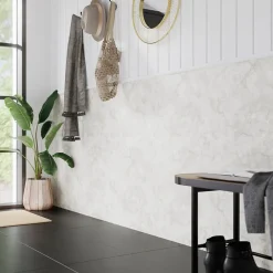 Outlet GoodHome Papier peint pré-encollé vinyle intissé imitation carrelage Easy Roll Benham gris l.53 x H.1005 cm