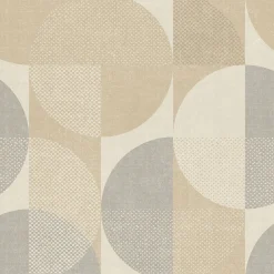 GoodHome Papier peint pré-encollé vinyle intissé géométrique Easy Roll Antilia beige l.53 x H.1005 cm* Papier Peint Pré-Encollé