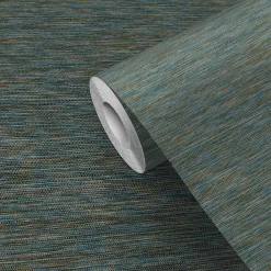 Hot GoodHome Papier peint pré-encollé vinyle intissé uni Easy Roll Calcot vert l.53 x H.1005 cm