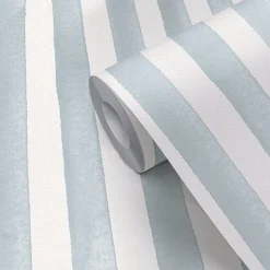 GoodHome Papier peint pré-encollé vinyle à rayures Easy Roll Satori rayures bleu l.53 x H.1005 cm*Enfant Papier Peint Pour Couloir|Papier Peint Pré-Encollé