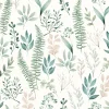 Discount GoodHome Papier peint pré-encollé vinyle intissé fleuri Easy Roll Chandos vert l.53 x H.1005 cm