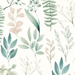 Discount GoodHome Papier peint pré-encollé vinyle intissé fleuri Easy Roll Chandos vert l.53 x H.1005 cm