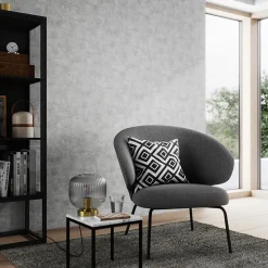 Hot GoodHome Papier peint pré-encollé vinyle intissé uni Easy Roll Bagatelle gris l.53 x H.1005 cm