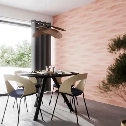 GoodHome Papier peint pré-encollé vinyle intissé Easy Roll Bellevue rose l.53 x H.1005 cm* Papier Peint Pré-Encollé|Papier Peint Imitant