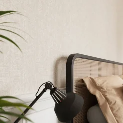 Hot GoodHome Papier peint pré-encollé vinyle intissé géométrique Easy Roll Azay beige l.53 x H.1005 cm