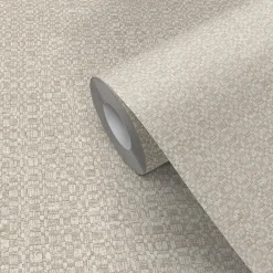 Hot GoodHome Papier peint pré-encollé vinyle intissé uni Easy Roll Cahors beige l.53 x H.1005 cm