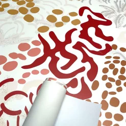 Sale La Touche Originale Papier peint sobre illustrant fleurs et feuilles abstraites - 510x260 cm (l x h)
