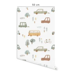 Clearance Decochic Papier peint vinyle adhésif roadtrip multicolore 50x300 cm