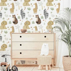 New Decochic Papier peint vinyle adhésif lazy jungle multicolore 50x300 cm