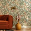 Rasch Papier peint vinyle expansé intissé feuillage Tropico vert, terracotta L.1005 x l.53cm* Papier Peint Fleuri|Papier Peint Pour Couloir