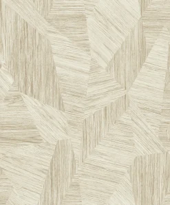 Outlet Grandeco Papier peint vinyle expansé intissé géométrique effet parquet Talenso chêne clair L.1005 x l.53cm