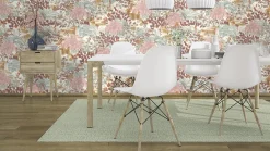 Rasch Papier peint vinyle expansé grainé sur intissé jardin féerique rose L.1001 x l.53cm* Papier Peint Fleuri