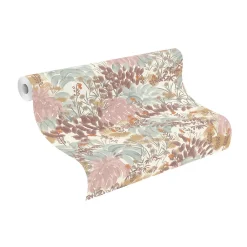 Rasch Papier peint vinyle expansé grainé sur intissé jardin féerique rose L.1001 x l.53cm* Papier Peint Fleuri