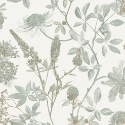 Ugepa Papier peint vinyle grainé sur intissé botanique feuillage vert L.1001 x l.53 cm Ugépa* Papier Peint Pour Salle De Bains|Papier Peint Naturel Et Tropical