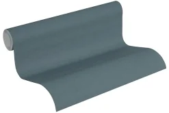 Discount A.S. Creation Papier peint vinyle grainé sur intissé uni bleu L.1005 x l. 53 cm, As Creation Around