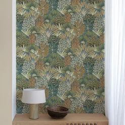 Clearance Grandeco Papier peint vinyle grainé sur intissé feuillage botanique vert L.1005 x l.53cm